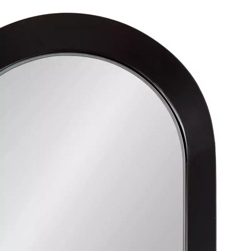 Miroir mural rectangulaire fin à cadre métallique (10"x40") - Noir satiné