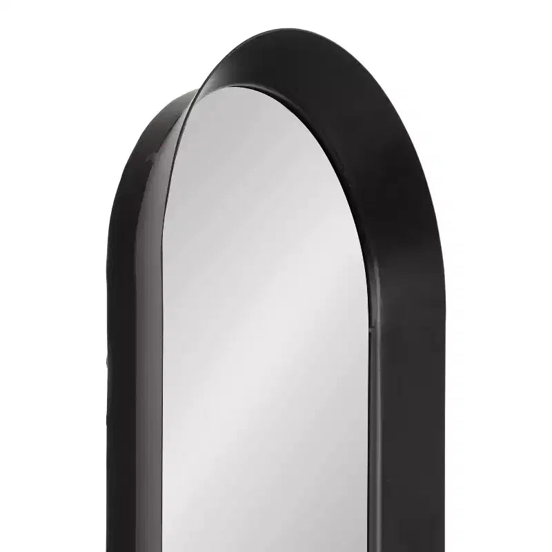 Miroir mural rectangulaire fin à cadre métallique (10"x40") - Noir satiné