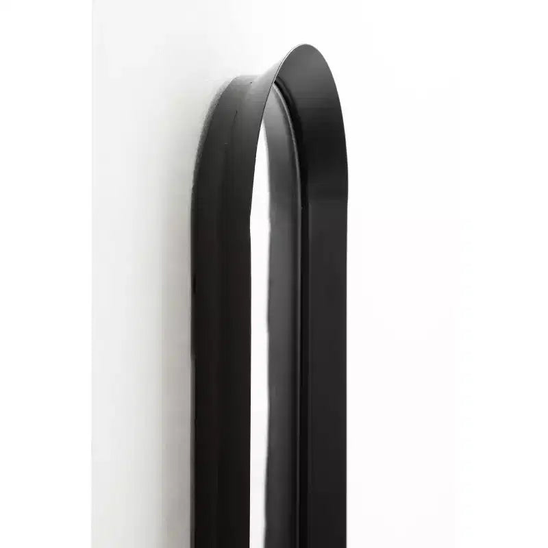 Miroir mural rectangulaire fin à cadre métallique (10"x40") - Noir satiné