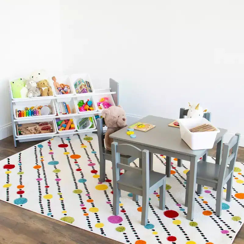 Organisateur de rangement pour jouets à 12 bacs pour enfants - Cadre en MDF, bacs sans BPA, blanc
