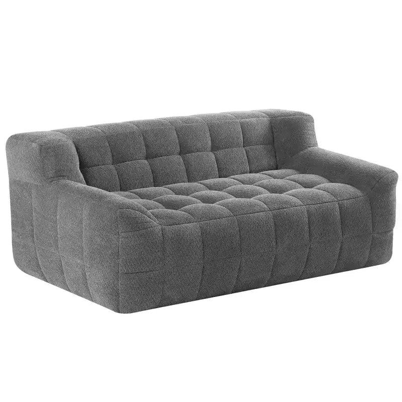 Causeuse en velours capitonné carré de 164 cm – Mousse à mémoire de forme haute densité, canapé 2 places