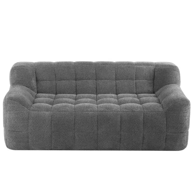 Causeuse en velours capitonné carré de 164 cm – Mousse à mémoire de forme haute densité, canapé 2 places