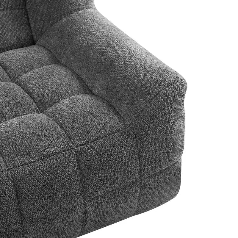 Causeuse en velours capitonné carré de 164 cm – Mousse à mémoire de forme haute densité, canapé 2 places