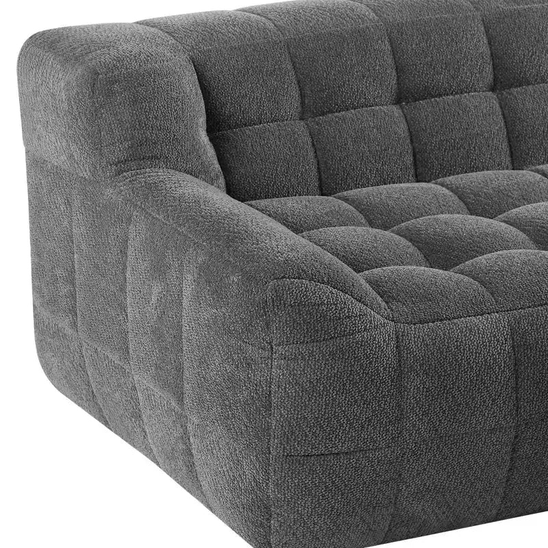 Causeuse en velours capitonné carré de 164 cm – Mousse à mémoire de forme haute densité, canapé 2 places