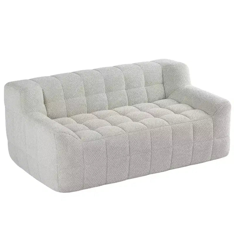 Causeuse en velours capitonné carré de 164 cm – Mousse à mémoire de forme haute densité, canapé 2 places