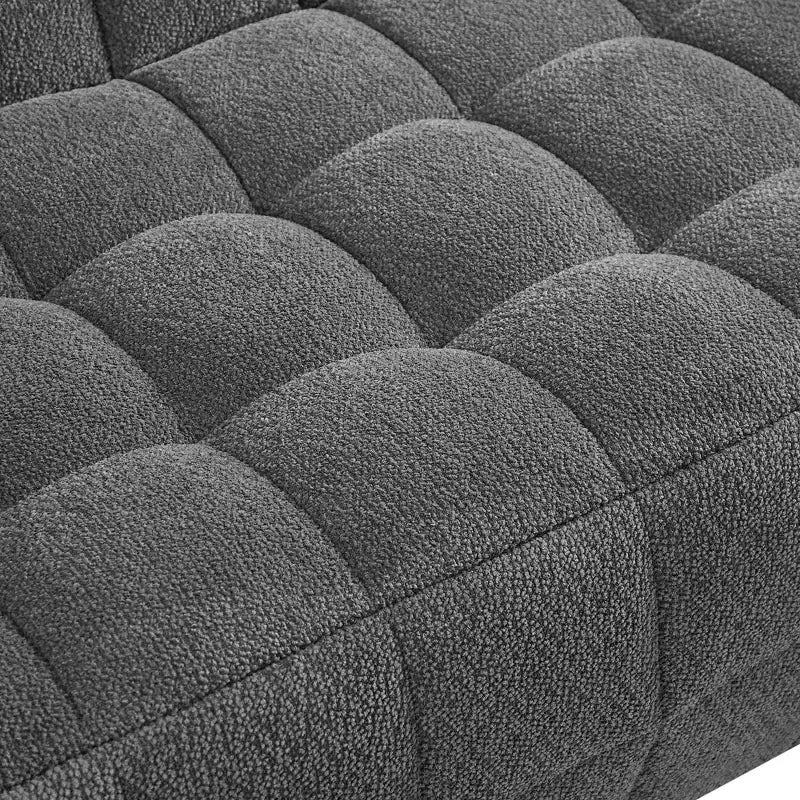 Causeuse en velours capitonné carré de 164 cm – Mousse à mémoire de forme haute densité, canapé 2 places