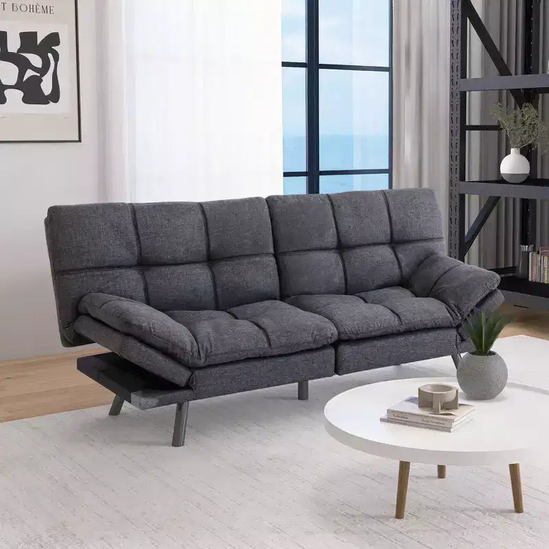 Canapé Futon Convertible avec Mousse à Mémoire de Forme 71" - Banquette-lit Dossier Inclinable