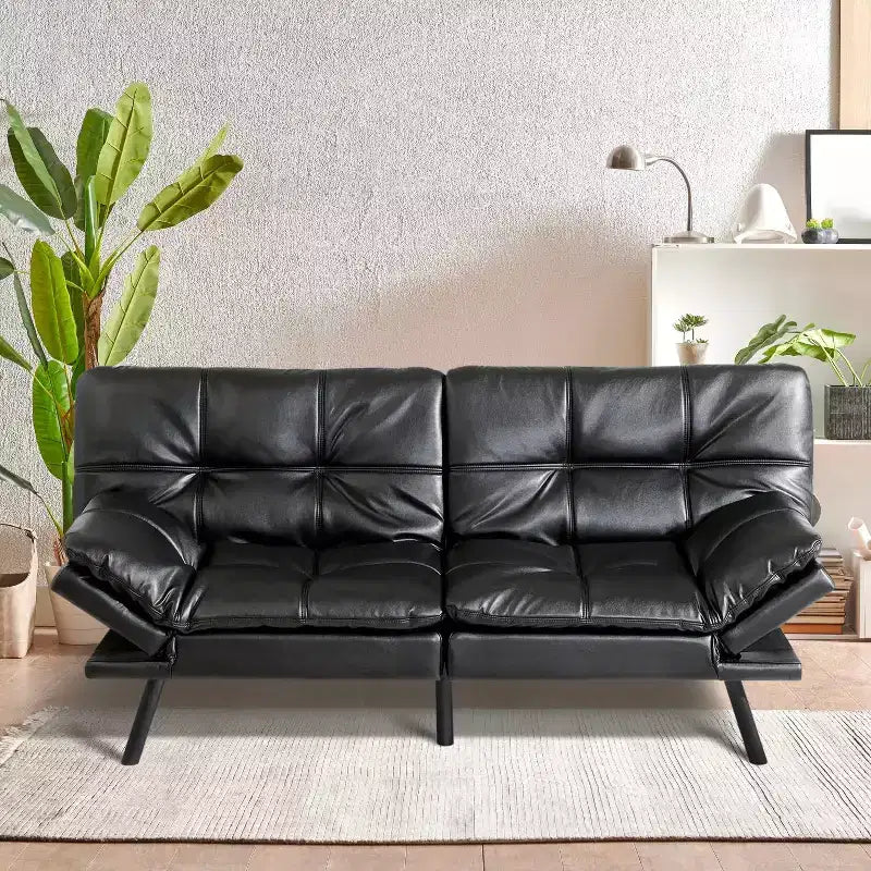 Canapé Futon Convertible avec Mousse à Mémoire de Forme 71" - Banquette-lit Dossier Inclinable