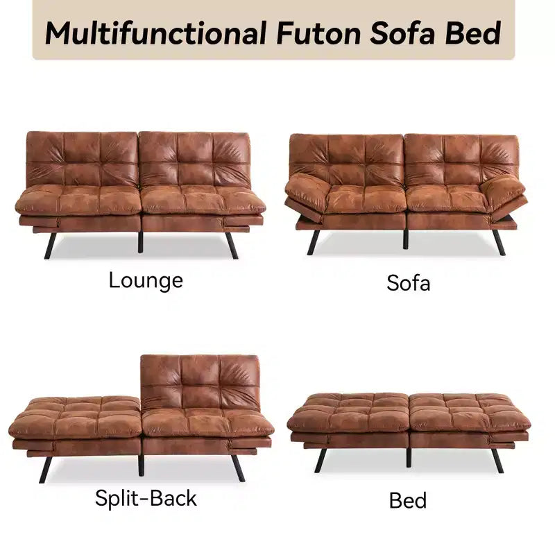 Canapé Futon Convertible avec Mousse à Mémoire de Forme 71" - Banquette-lit Dossier Inclinable