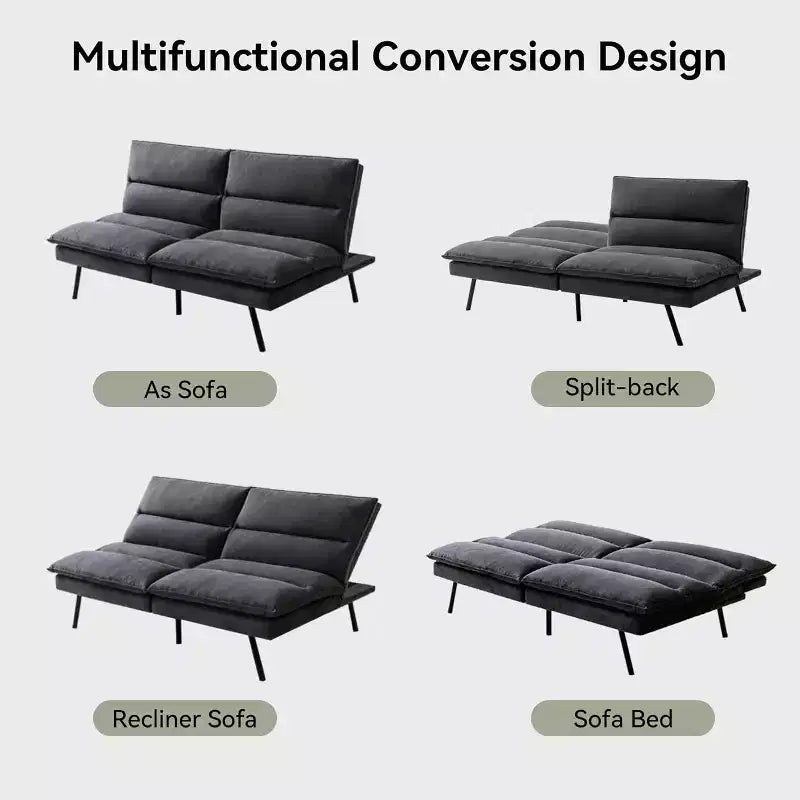 Canapé Futon Convertible avec Mousse à Mémoire de Forme 71" - Banquette-lit Dossier Inclinable