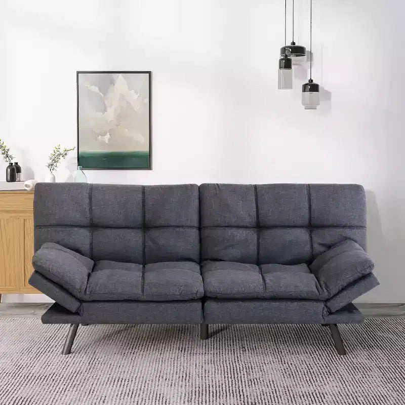 Canapé Futon Convertible avec Mousse à Mémoire de Forme 71" - Banquette-lit Dossier Inclinable