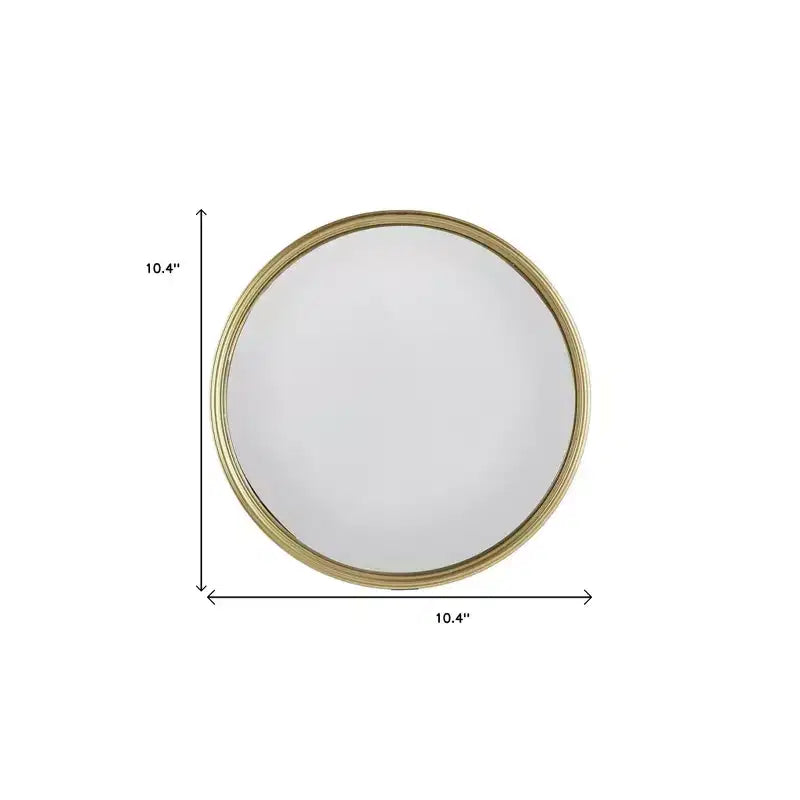 Miroir mural décoratif rond en fer doré texturé de 10 po