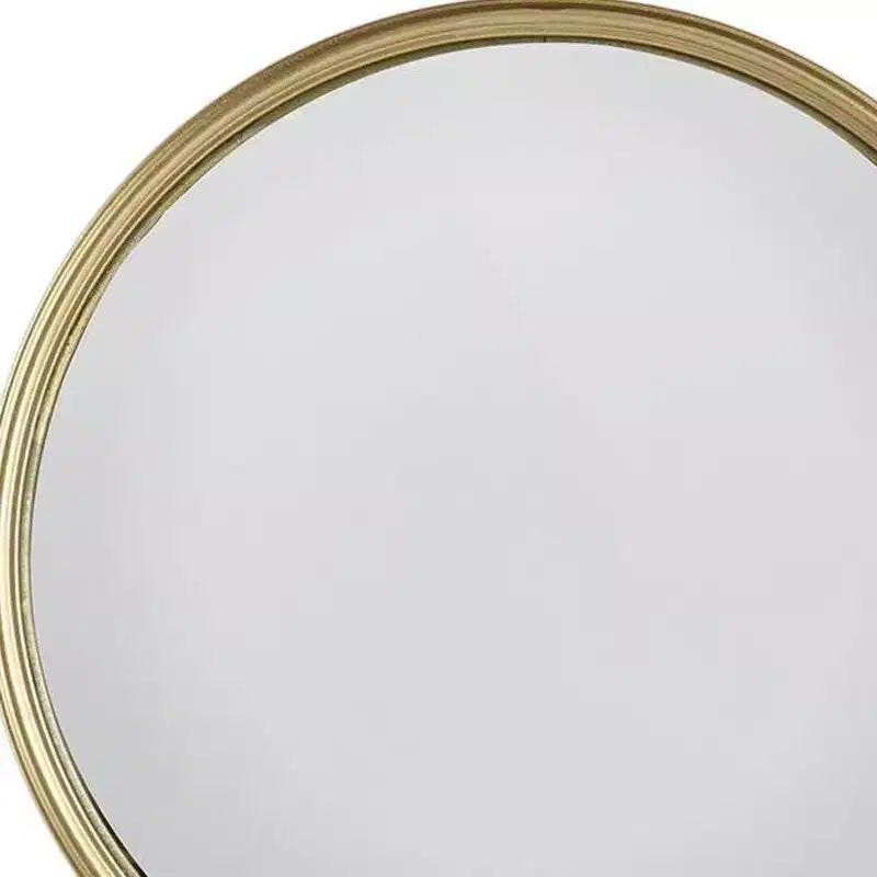 Miroir mural décoratif rond en fer doré texturé de 10 po