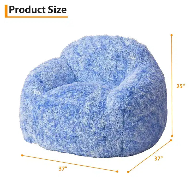 Fauteuil pouf en fausse fourrure pour adulte avec accoudoirs - Canapé de sol en mousse haute densité