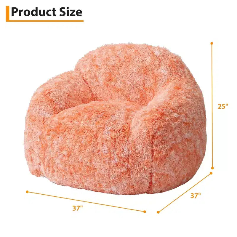Fauteuil pouf en fausse fourrure pour adulte avec accoudoirs - Canapé de sol en mousse haute densité