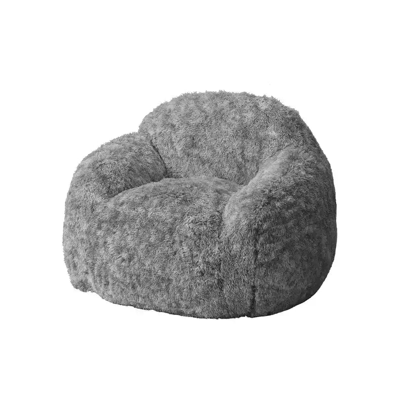 Fauteuil pouf en fausse fourrure pour adulte avec accoudoirs - Canapé de sol en mousse haute densité