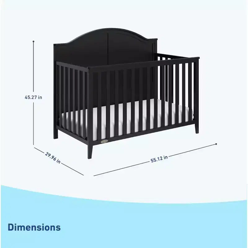 Lit de bébé convertible 5-en-1 - Certifié GREENGUARD Gold, Hauteur du matelas réglable