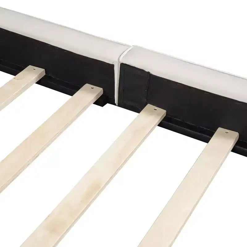 Lit plateforme rembourré en velours de taille Queen - Cadre au sol, capacité de 227 kg