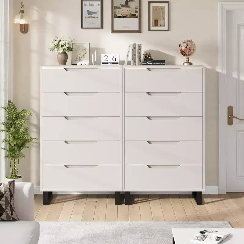 Commode verticale à 5 tiroirs – Meuble de rangement en bois pour chambre et salon