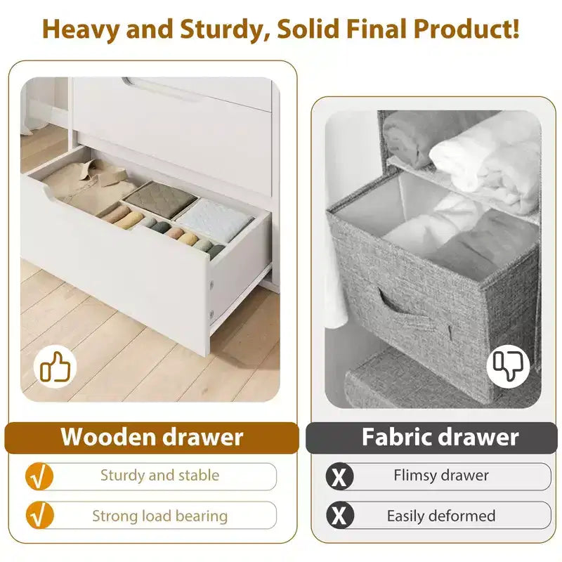 Commode verticale à 5 tiroirs – Meuble de rangement en bois pour chambre et salon