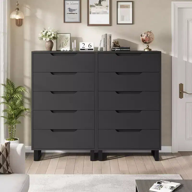 Commode verticale à 5 tiroirs – Meuble de rangement en bois pour chambre et salon
