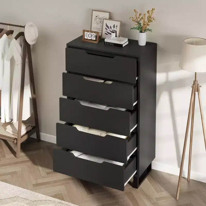 Commode verticale à 5 tiroirs – Meuble de rangement en bois pour chambre et salon