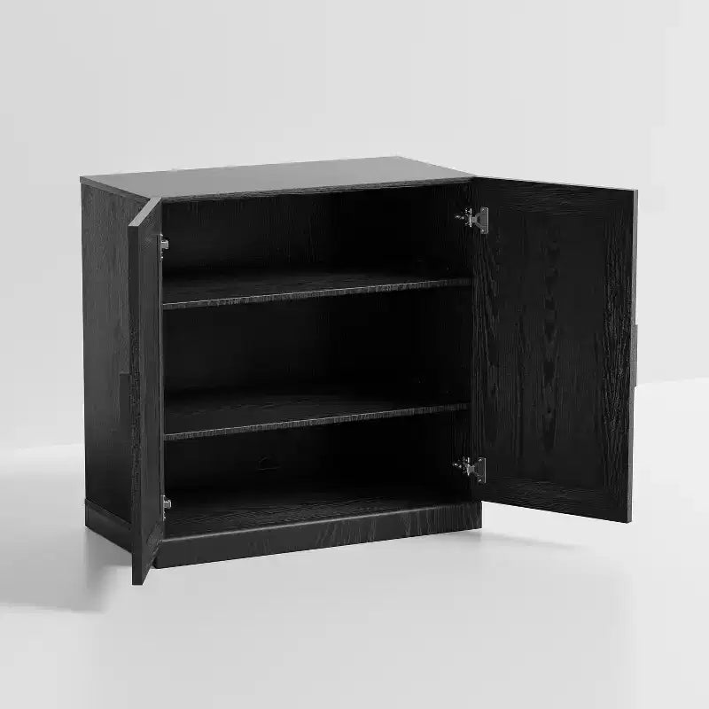 Buffet de cuisine moderne 31 po avec 2 portes et étagère réglable – Noir