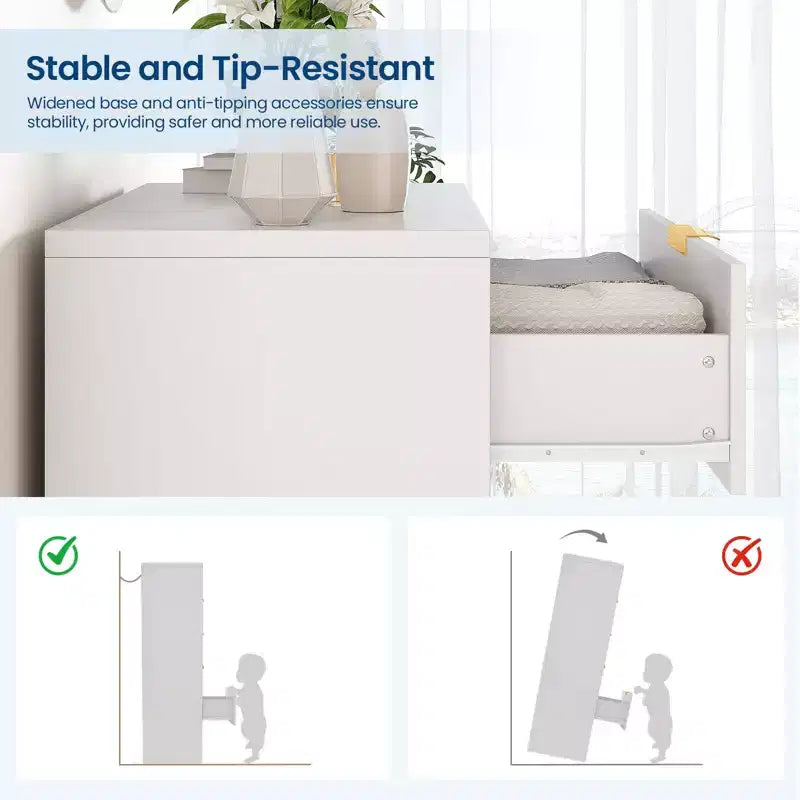 Commode cannelée à 5 tiroirs - Commode moderne de 119 cm de hauteur avec poignées en métal doré