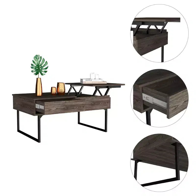 Meuble TV pour téléviseurs de 60 pouces - Console de 56 po avec 3 étagères ouvertes et 2 étagères intérieures