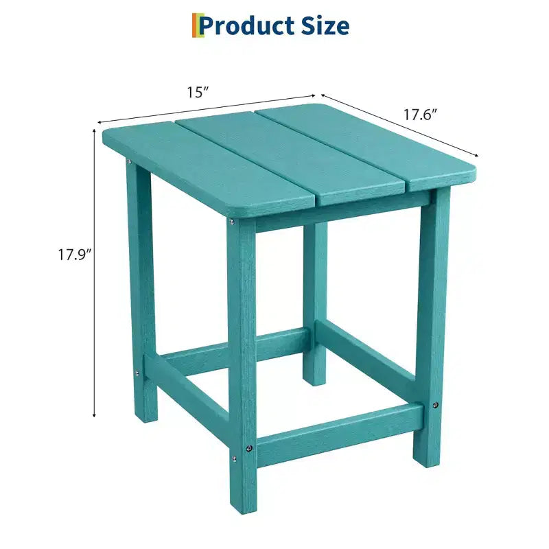 Table d'appoint extérieure carrée en PEHD - Table de patio Adirondack résistante aux intempéries