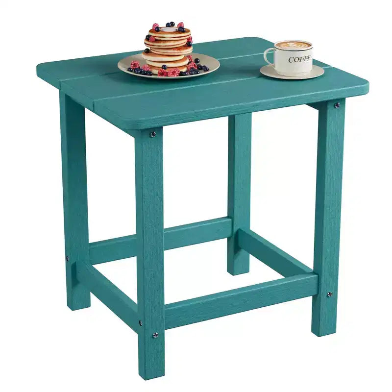 Table d'appoint extérieure carrée en PEHD - Table de patio Adirondack résistante aux intempéries