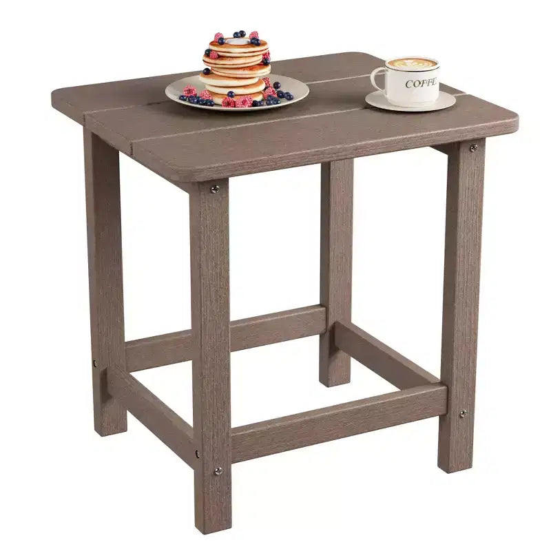 Table d'appoint extérieure carrée en PEHD - Table de patio Adirondack résistante aux intempéries