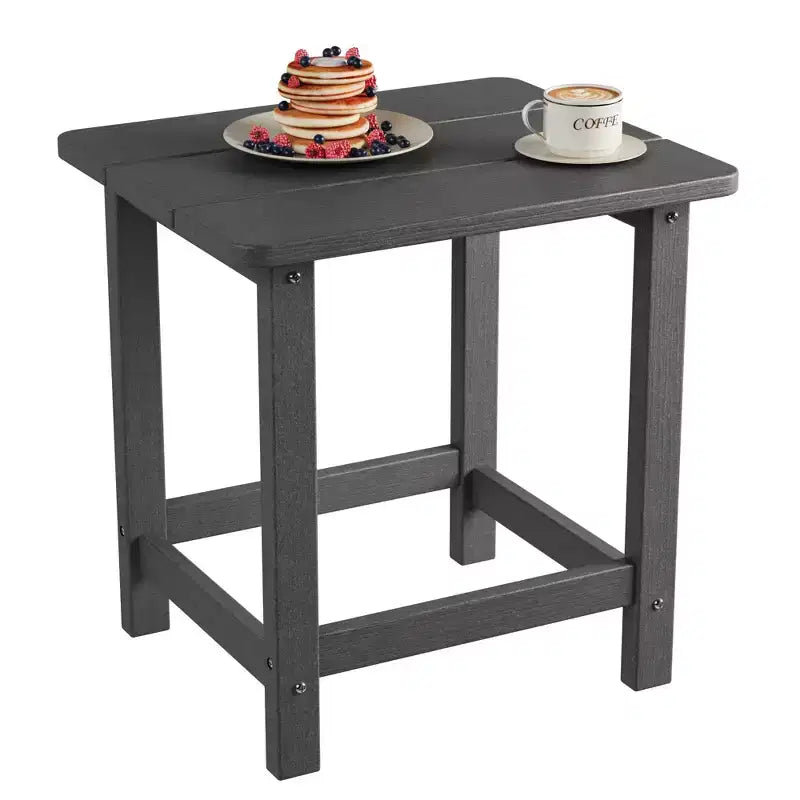 Table d'appoint extérieure carrée en PEHD - Table de patio Adirondack résistante aux intempéries
