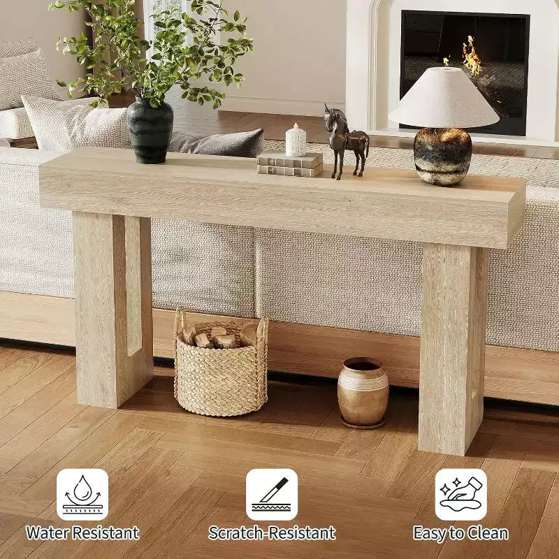 Table console longue de 160 cm pour entrée, table de canapé étroite pour couloir, table d'entrée derrière le canapé, table d'appoint pour bureau à domicile