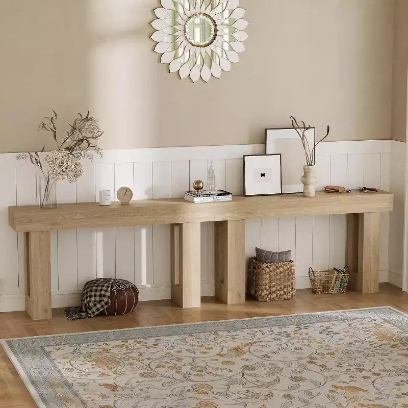 Table console longue de 160 cm pour entrée, table de canapé étroite pour couloir, table d'entrée derrière le canapé, table d'appoint pour bureau à domicile