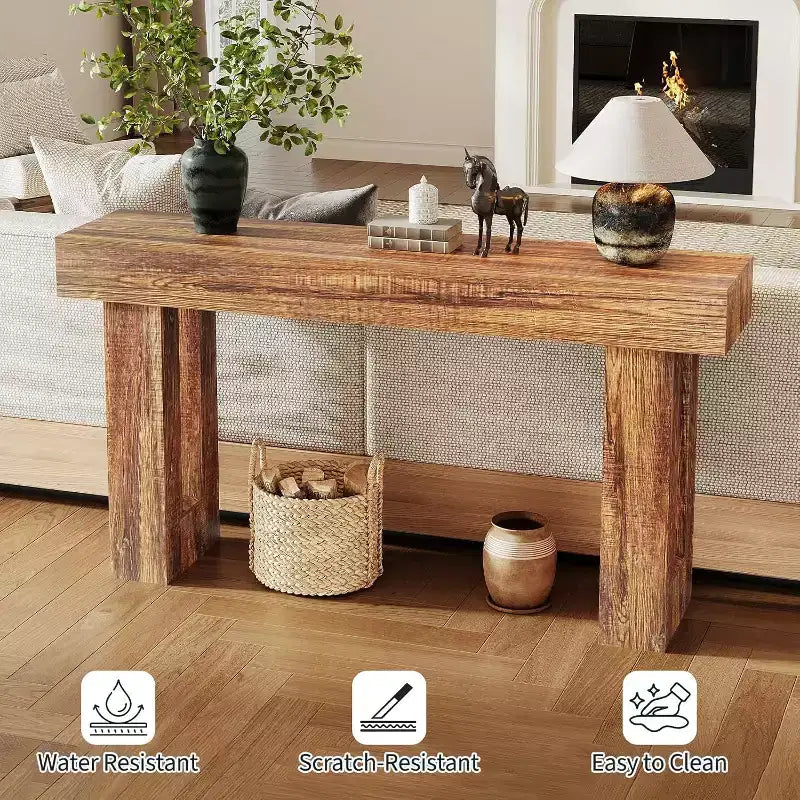 Table console longue de 160 cm pour entrée, table de canapé étroite pour couloir, table d'entrée derrière le canapé, table d'appoint pour bureau à domicile