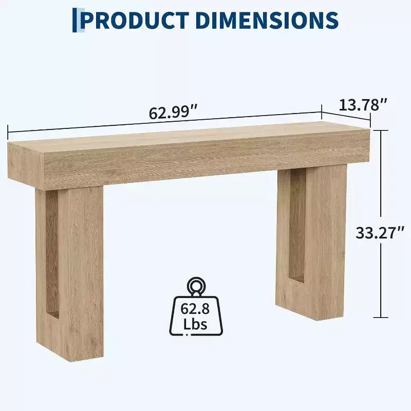 Table console longue de 160 cm pour entrée, table de canapé étroite pour couloir, table d'entrée derrière le canapé, table d'appoint pour bureau à domicile