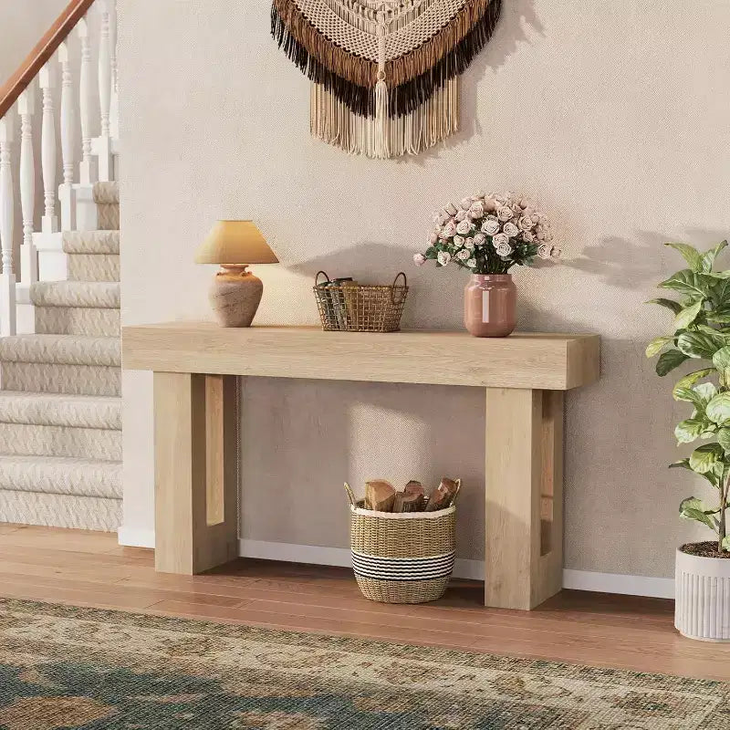 Table console longue de 160 cm pour entrée, table de canapé étroite pour couloir, table d'entrée derrière le canapé, table d'appoint pour bureau à domicile