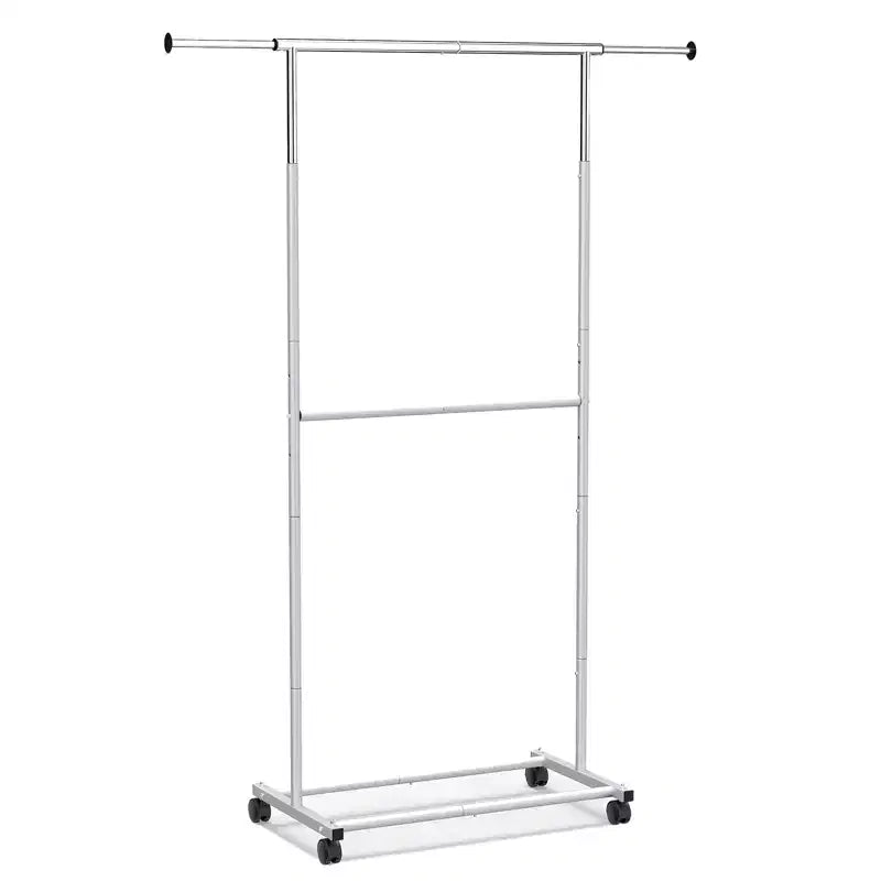 Portant à vêtements extensible sur roulettes – Armoire ouverte en métal pour chambre et dressing