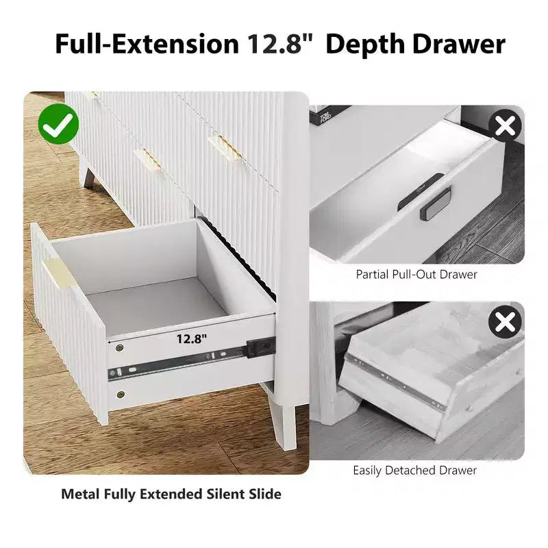 Commode large 57" à 9 tiroirs - Rangement moderne et minimaliste