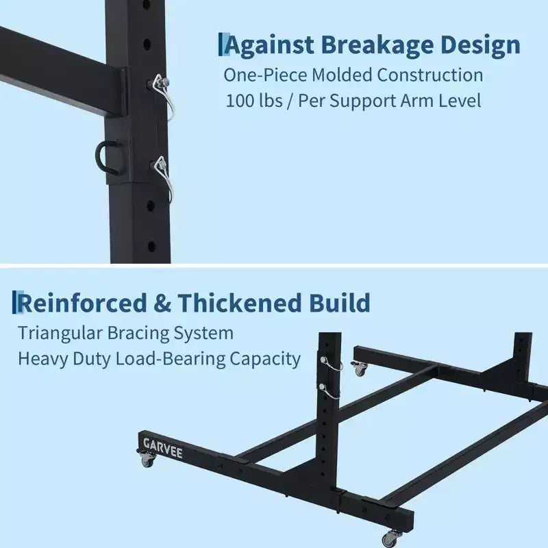 Rack de kayak autoportant robuste avec roues, support de rangement réglable pour garage et extérieur, convient aux canoës, SUP et planches de surf