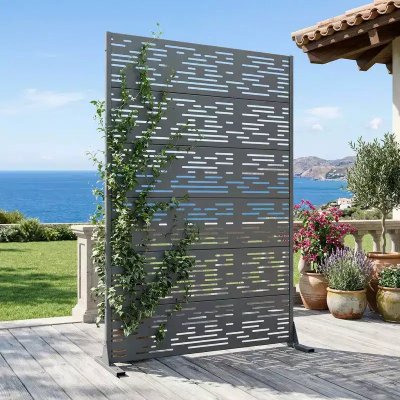 Panneau brise-vue autoportant en métal pour extérieur - Treillis décoratif de jardin, 183 cm de hauteur