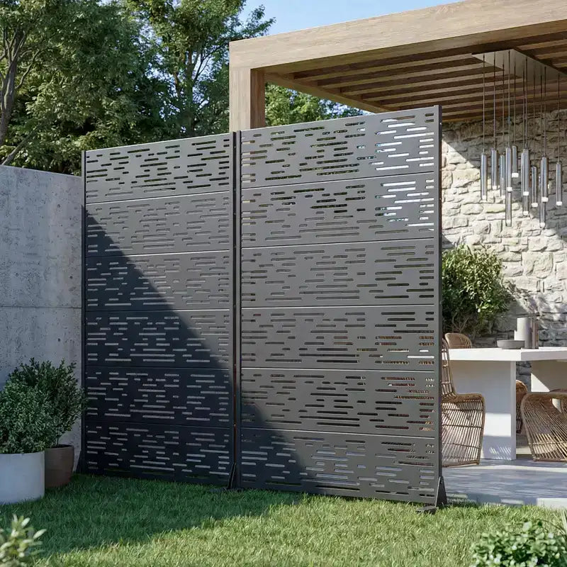 Panneau brise-vue autoportant en métal pour extérieur - Treillis décoratif de jardin, 183 cm de hauteur