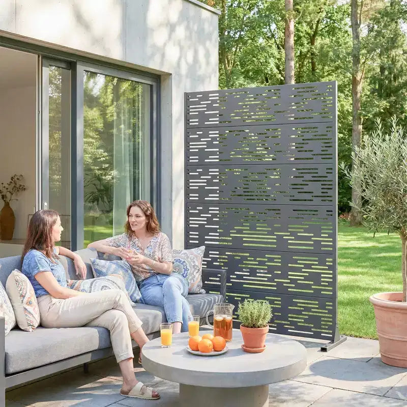 Panneau brise-vue autoportant en métal pour extérieur - Treillis décoratif de jardin, 183 cm de hauteur