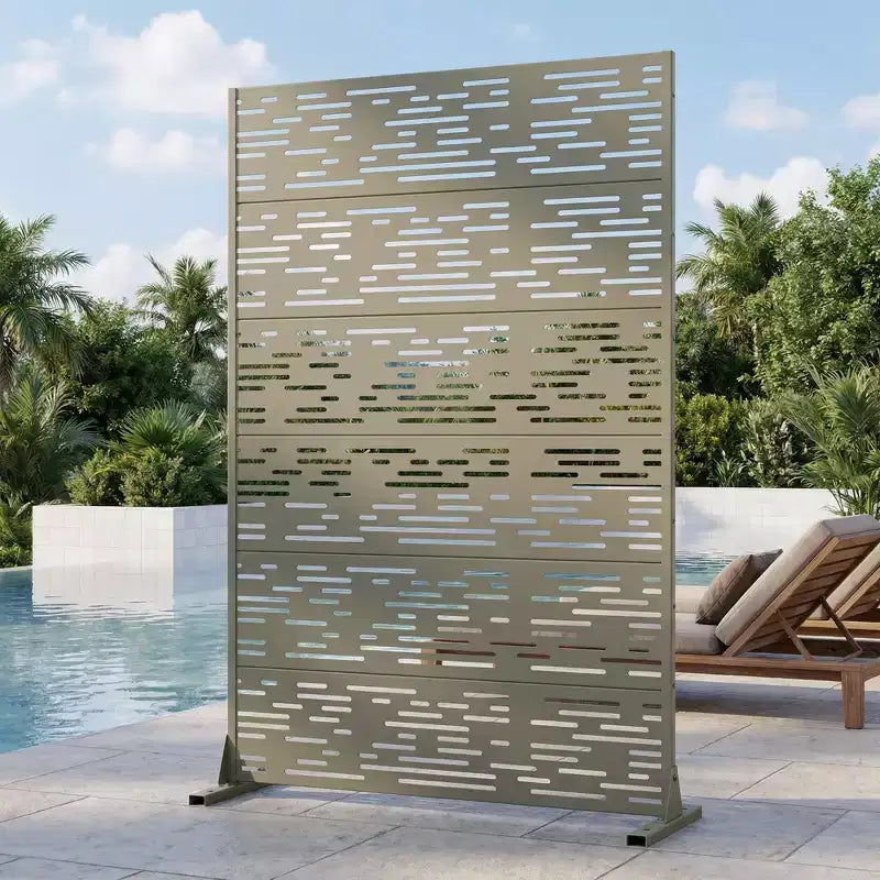 Panneau brise-vue autoportant en métal pour extérieur - Treillis décoratif de jardin, 183 cm de hauteur