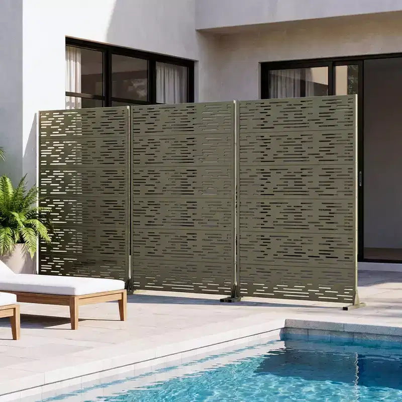 Panneau brise-vue autoportant en métal pour extérieur - Treillis décoratif de jardin, 183 cm de hauteur