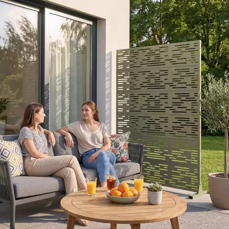 Panneau brise-vue autoportant en métal pour extérieur - Treillis décoratif de jardin, 183 cm de hauteur