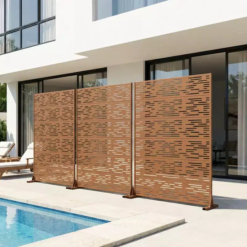 Panneau brise-vue autoportant en métal pour extérieur - Treillis décoratif de jardin, 183 cm de hauteur