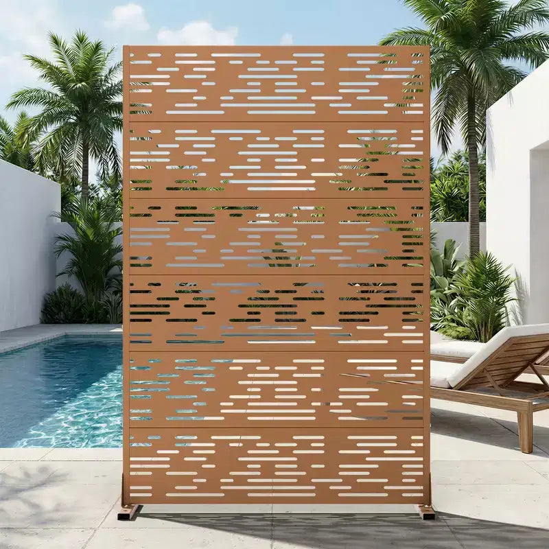 Panneau brise-vue autoportant en métal pour extérieur - Treillis décoratif de jardin, 183 cm de hauteur