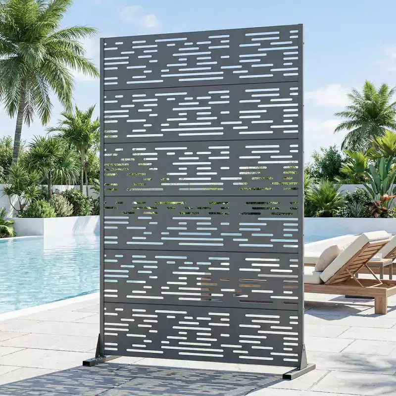Panneau brise-vue autoportant en métal pour extérieur - Treillis décoratif de jardin, 183 cm de hauteur